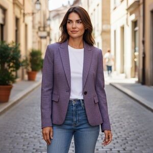 Tahari Textured  purple Blazer business casual